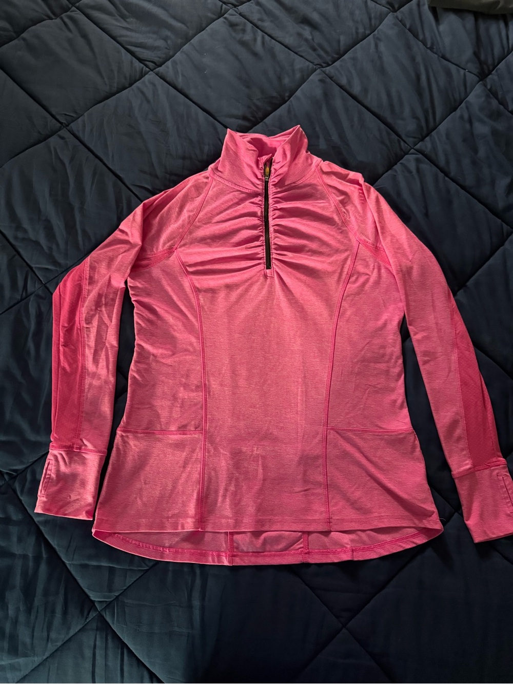 Champion Hot Pink Half-Zip Long Sleeve Athletic Top